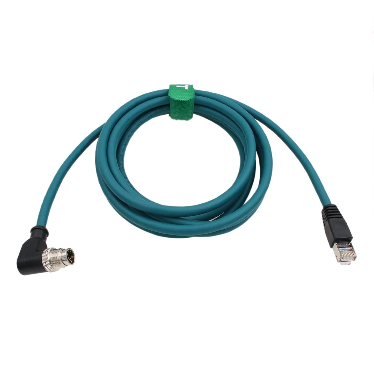 M12 Ethernet Cable for Microscan Hawk MV-4000 Cognex 2800 370 Camera Sensor Reader, 8 Pin X Coded to RJ45 CAT-7e (8m)