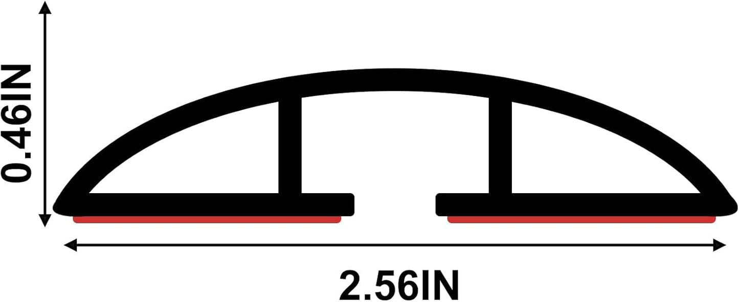 6.5Ft Floor Cord Cover Brown Silicone Cable Protector Easy to Install Wire Organizer and Hider for Home, Office, Garage (Brown-2m)