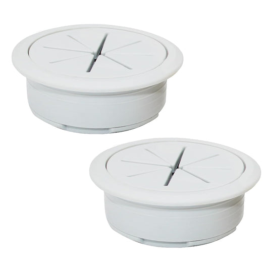 2 Pcs Desk Grommet 2" / 50 mm, Desk Hole Cover for Cables, Cable Grommet ABS Plastic, Desk Hole Grommet for Home & Office Pc, Detachable Cable Cord Organizer, Grey