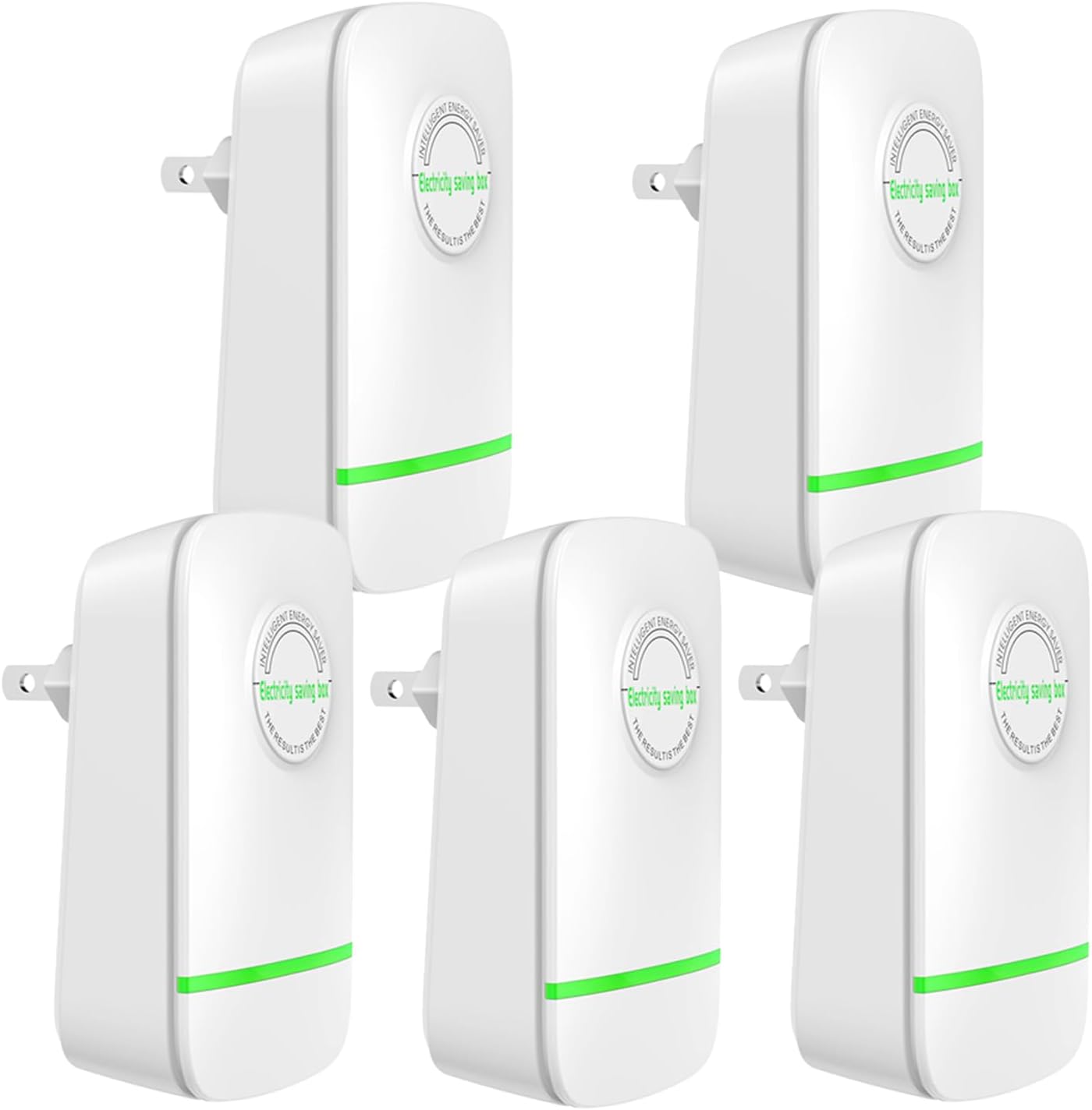 Elon-musk's Electricity Saving Box Stop Watt Stopwatt Energy Saving Device Save Energy Saving Device Energy Saving Power Strip for Home Office US Plug 90v-250v 30kw Rated Green (5PCS White)