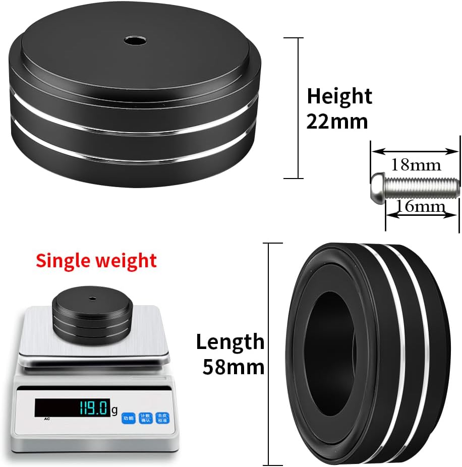 Viborg HiFi Speaker Spikes Isolation Feet Pads 58x22MM, 4X Audio Shock Absorber Aluminum Subwoofer Isolator with Rubber Ring and Mounting Screws(M4*0.7) for AMP Turntable DAC Recorder