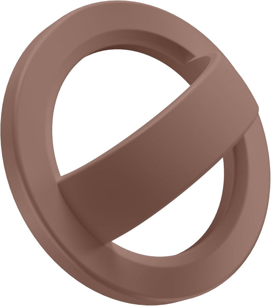 GONEZ Magnetic Phone Grip Compatible with MagSafe, Removable Silicone Loop Grip, Phone Ring Holder for Back of Phone for iPhone 16/15/14/13/12 Series, Brown