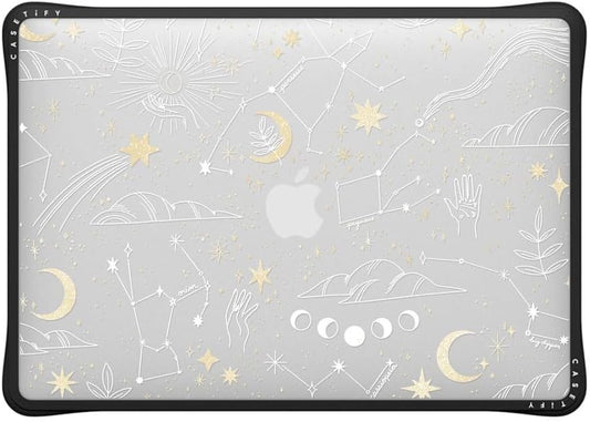 CASETiFY Impact MacBook Air 13" (M1/Intel) Case [Cushioned Impact Corners/Scratch-Resistant/Anti-Slip Grip] - Stargazing - Clear Black