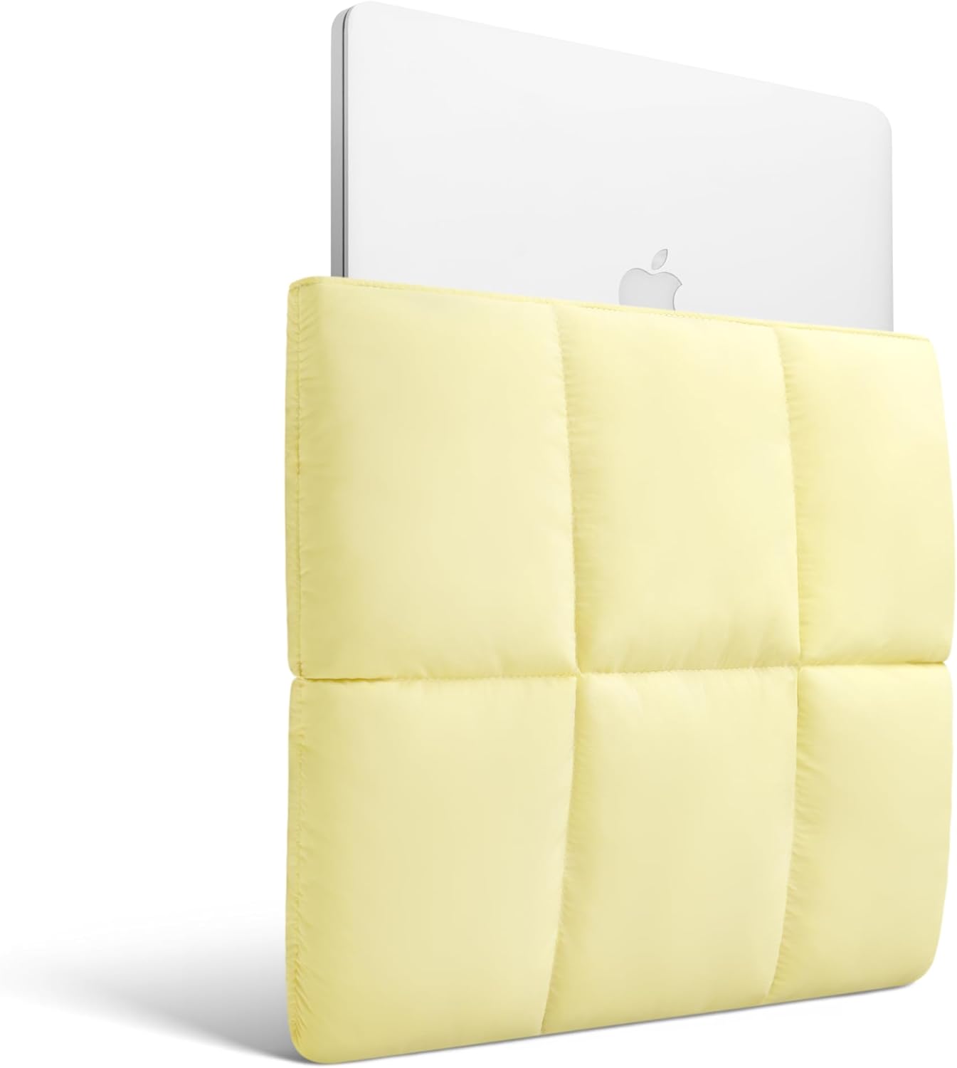 Comfyable Puffy Laptop Sleeve 13 Inch 14 Inch, Quilted Puffer Laptop Carrying Case, Pillow Case Compatible with MacBook Air M4 2025 M3 M2 M1, MacBook Pro M4 Pro/Max, Butter Yellow