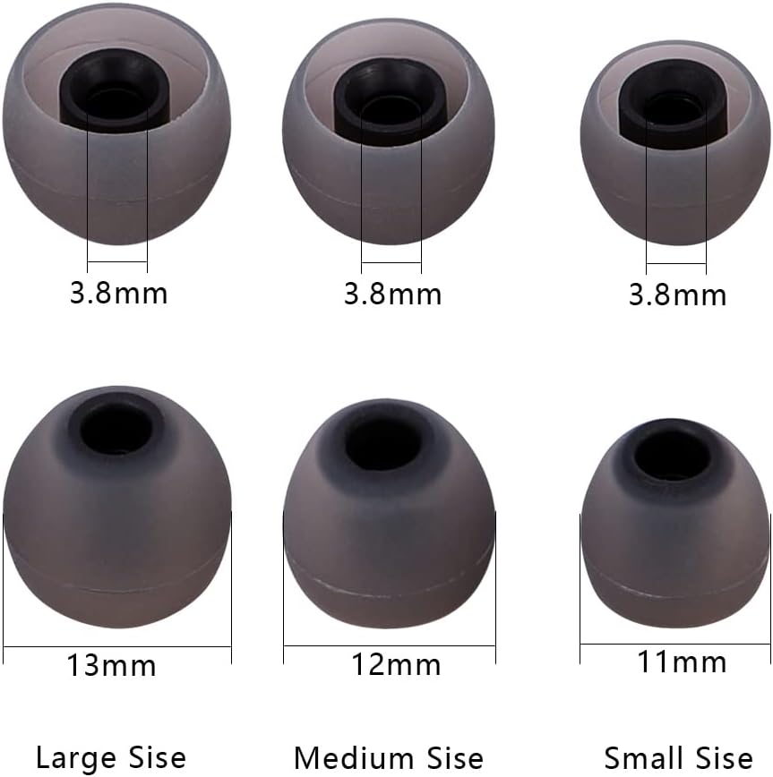 Silicone Earbud Tips Earbuds Replacement Ear Tips Gels Bud for Popular in-Ear Headphones Other Inner Hole from 3.8mm - 5.1mm Earphones 9 Pairs S/M/L