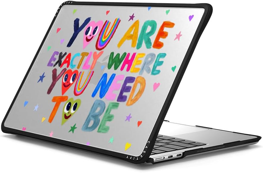 CASETiFY Impact MacBook Air 13.6" (M2-M4) Case [Cushioned Impact Corners/Scratch-Resistant/Anti-Slip Grip] - You are Exactly - Clear Black