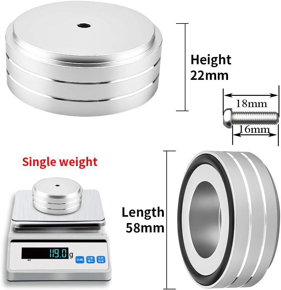 Viborg HiFi Speaker Spikes Stand Feet, 58 * 22MM, 4X Isolation Feet Pad Speaker Isolator Shock Absorber with Rubber Ring and Mounting Screws(M4*0.7) for AMP Turntable DAC Recorder