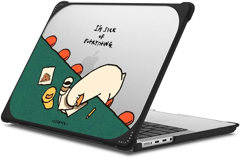 CASETiFY Bounce MacBook Pro 16-inch (M3/M4) Case [Enhanced Protective Corner Design/Ventilation Cutouts/Anti-Slip Grip] - I'm Sick of Everything by Ssebong - Clear Black