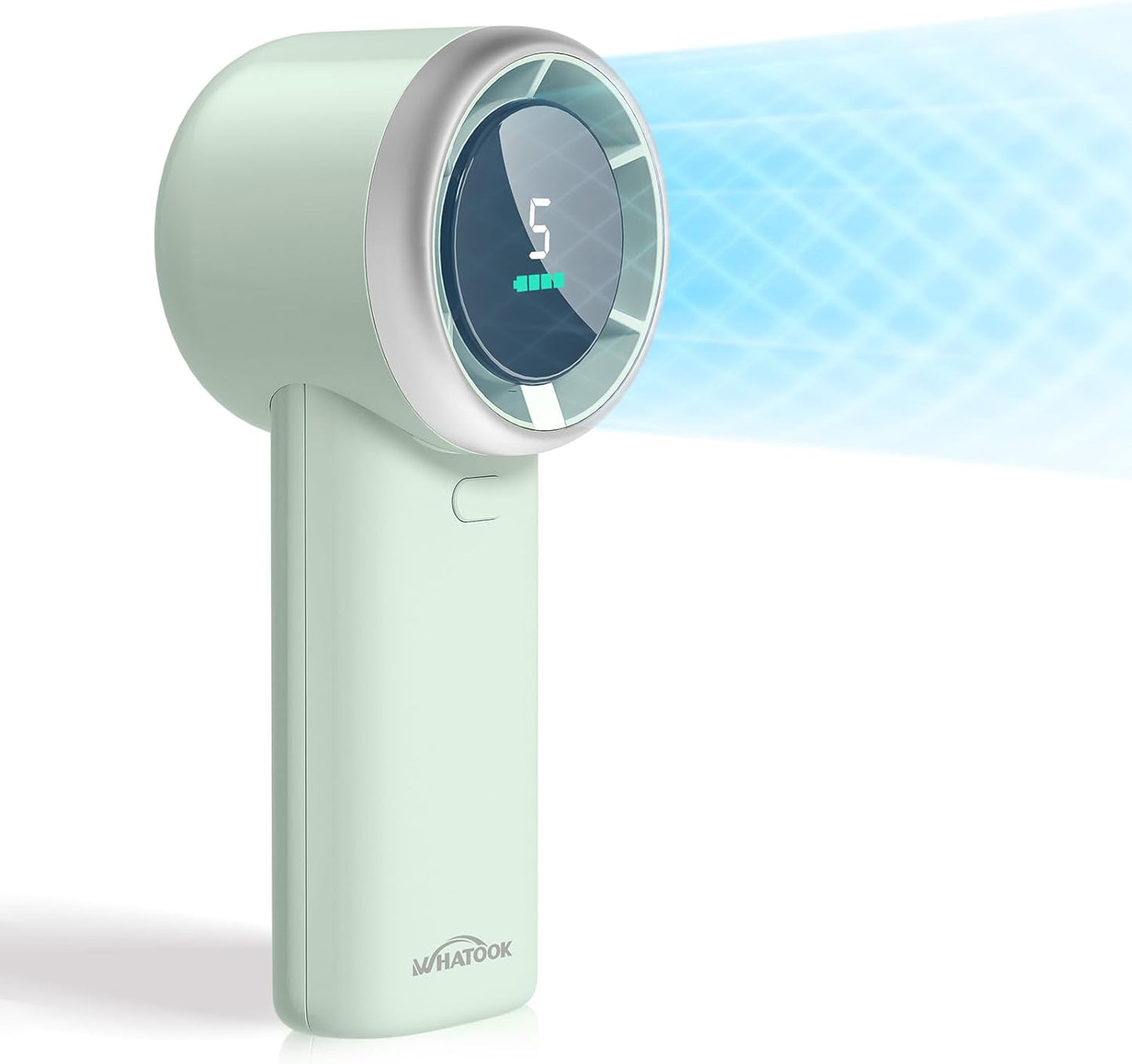 WHATOOK Portable Mini Fan: High Speed Cooling Fan, 10 Hours Battery Life, USB Rechargeable, Small Essentials for Women, Beach Travel, Vacation (Green)