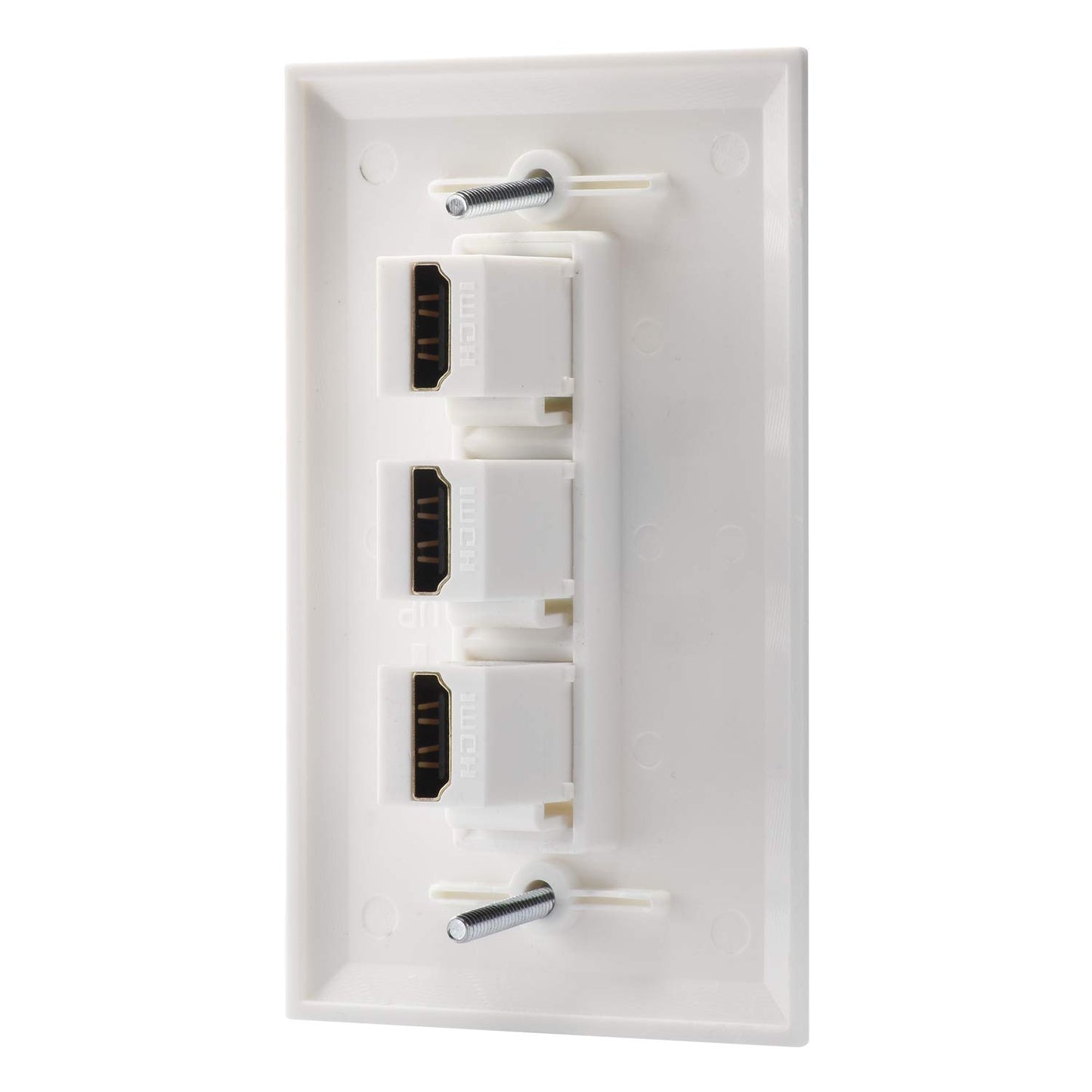 3 Port HDMI Female to Female Wall Plate in White (HDMI 3 Port)