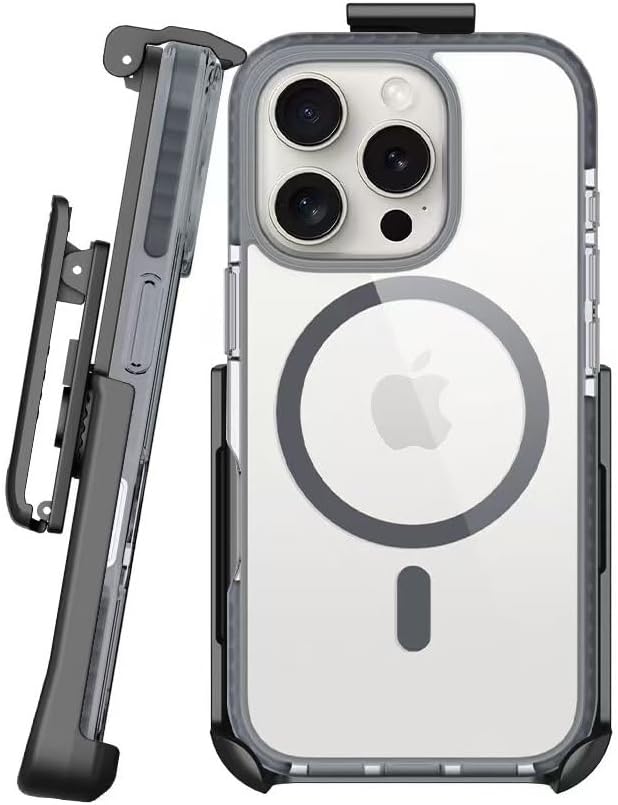 BELTRON Belt Case for iPhone 16 Pro Max, Slim Protective Transparent Case & Rotating Belt Clip Holster Combo (Compatible with MagSafe)