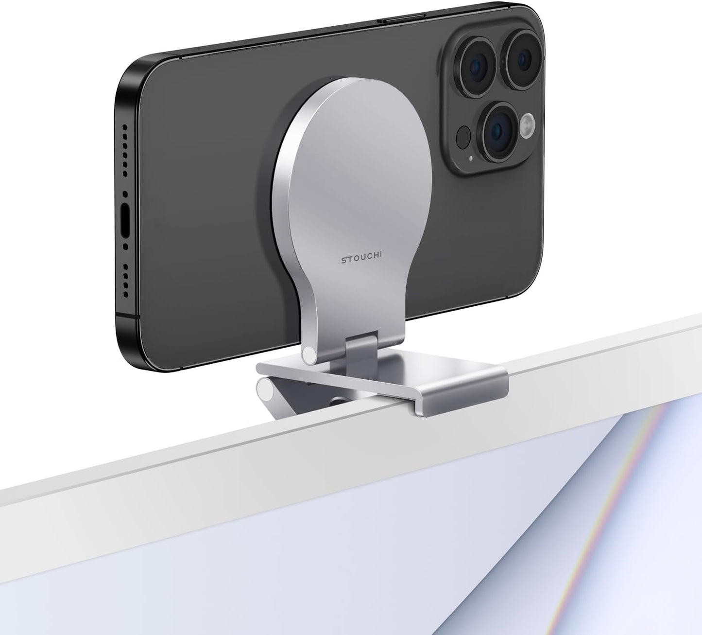 Stouchi Continuity Camera Mount for iMac, Desktop Monitor Compatible iPhone Webcam Mount with Mag-Safe