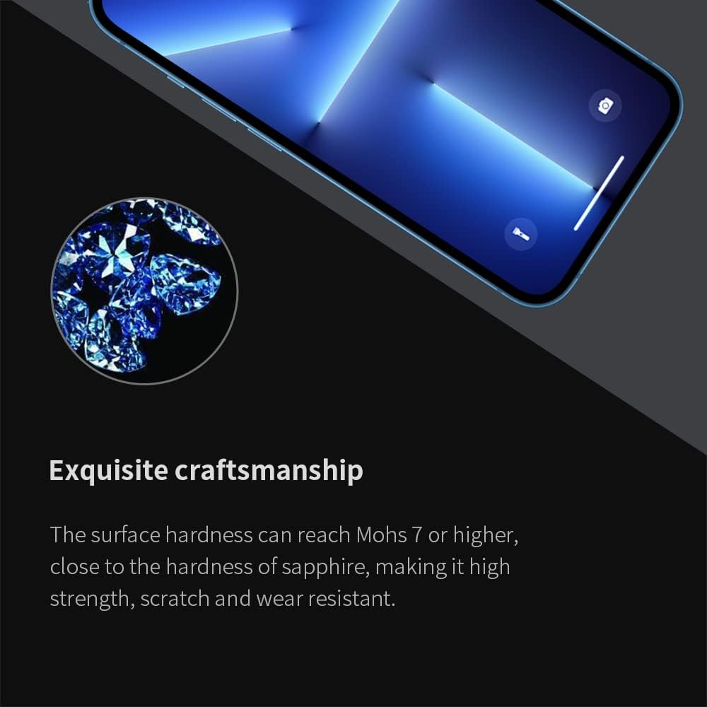 PERFECTSIGHT Sapphire Anti Blue Light Screen Protector Designed for iPhone 13 Pro/iPhone 13, [Medical-Grade Eye Protection] HD Filter 6 Radiations Shatterproof Diamond Hard Tempered Glass (6.1 inch)