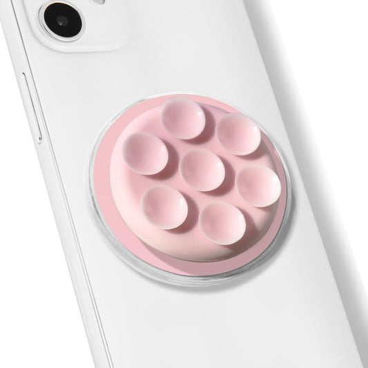Magnetic Silicone Suction Cup Phone Mount with Hands-Free Stand - Perfect for Selfies, Videos, Durable, Secure Grip, One-Touch Holding, Lightweight, Sleek Design (Pink)