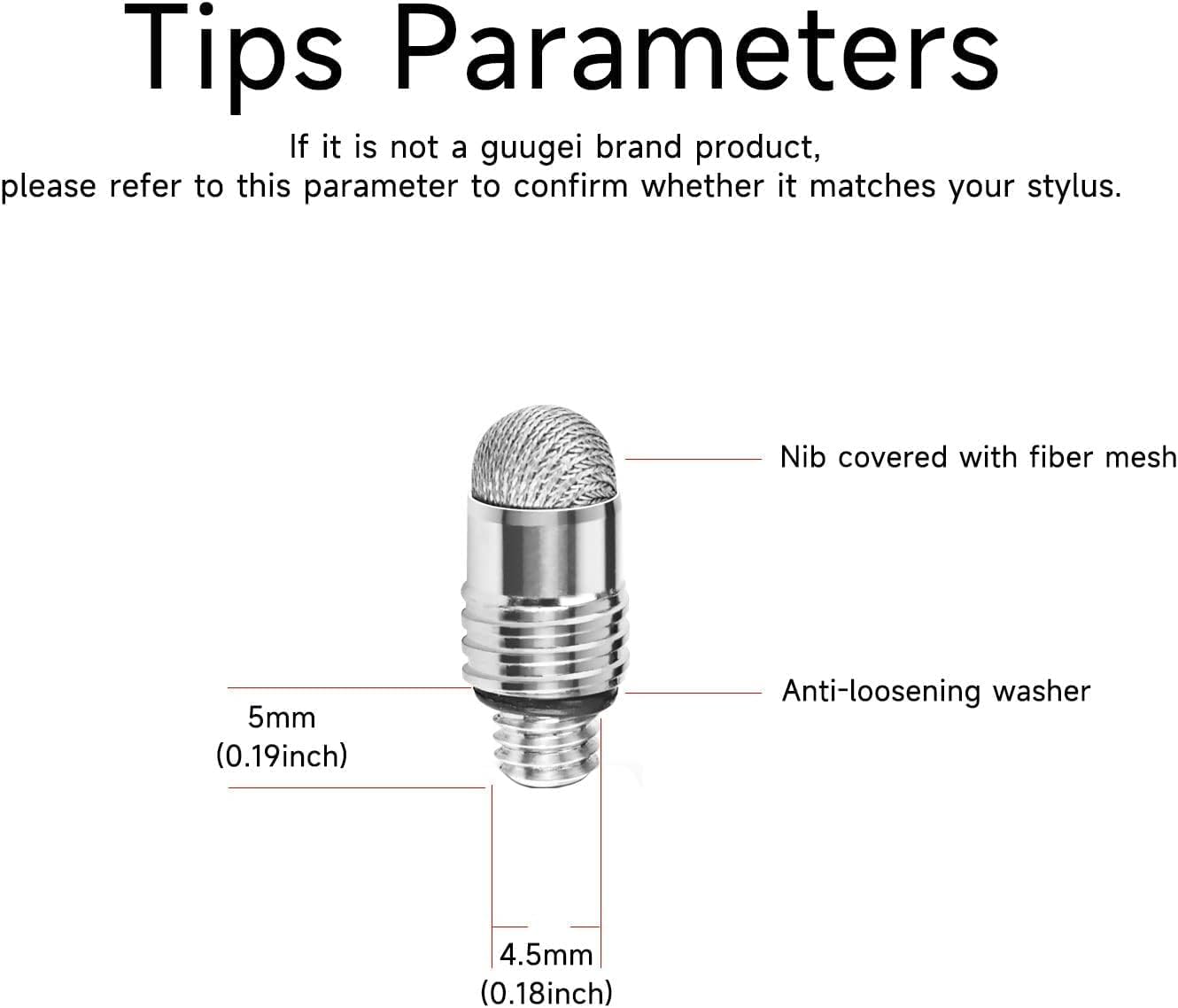 Mesh Fiber Tips (10 Pack) GUUGEI Stylus Pen Replacement Tips Suitable for capacitive Touch Screen,High Sensitivity, Soft, no Scratch Screen Pen tip