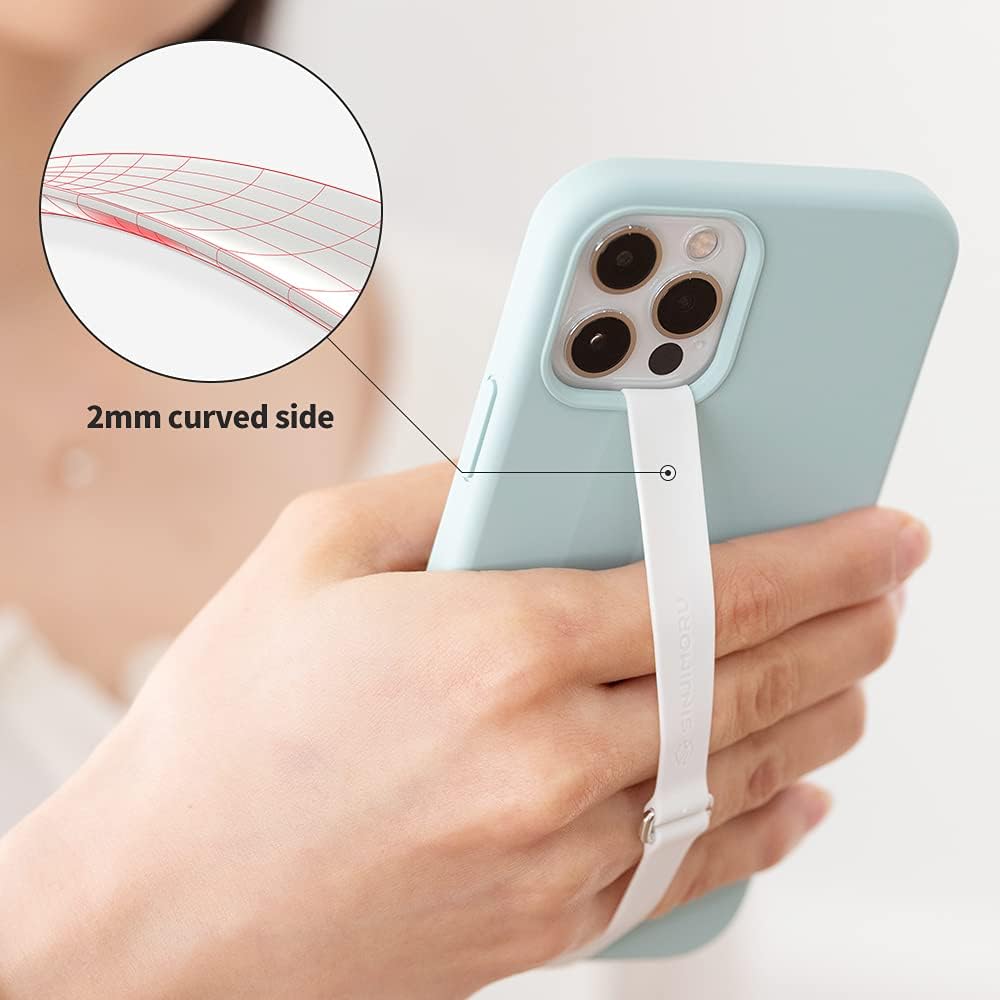 C-Shaped Clip Finger Phone Grip, Sinjimoru Silicone Cell Phone Strap for Phone Case with Clip as Phone Loop Holder for iPhone Case & Samsung Phone. Sinji Loop Clip White 200
