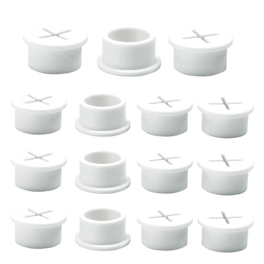 Desk Grommet, 3/4 in 20 mm Silicone Rubber Grommets, White Desk Hole Cover for Cables, Flexible Wall Cord Pass Through Grommet for Office Table Computer Home Furniture Wire Organizer-15 Pcs