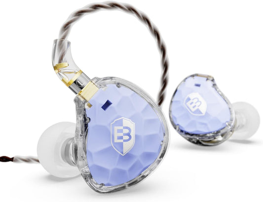 BASN ASONE 14.2mm Planar Diaphragm Driver in-Ear Monitors Earphone with Two Detachable MMCX Cables for Musicians Drummers Bass Players Singers (Blue)