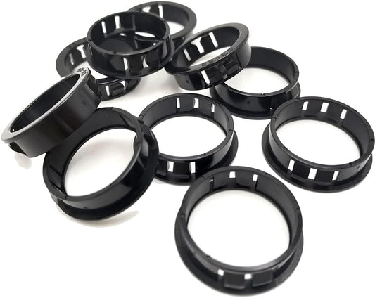1-1/2"(38mm) Black Snap-in Knockout Insulating Bushing Grommets, Plastic Cable Hole Grommets for Wiring, Round Nylon Snap in Locking Electrical Wire Cord Hose Tubing Bushings Grommets, 10pcs