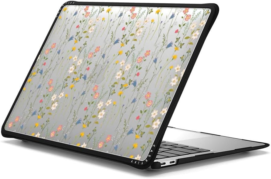 CASETiFY Impact MacBook Air 13" (M1/Intel) Case [Cushioned Impact Corners/Scratch-Resistant/Anti-Slip Grip] - Dreamy Floral Pattern - Clear Black