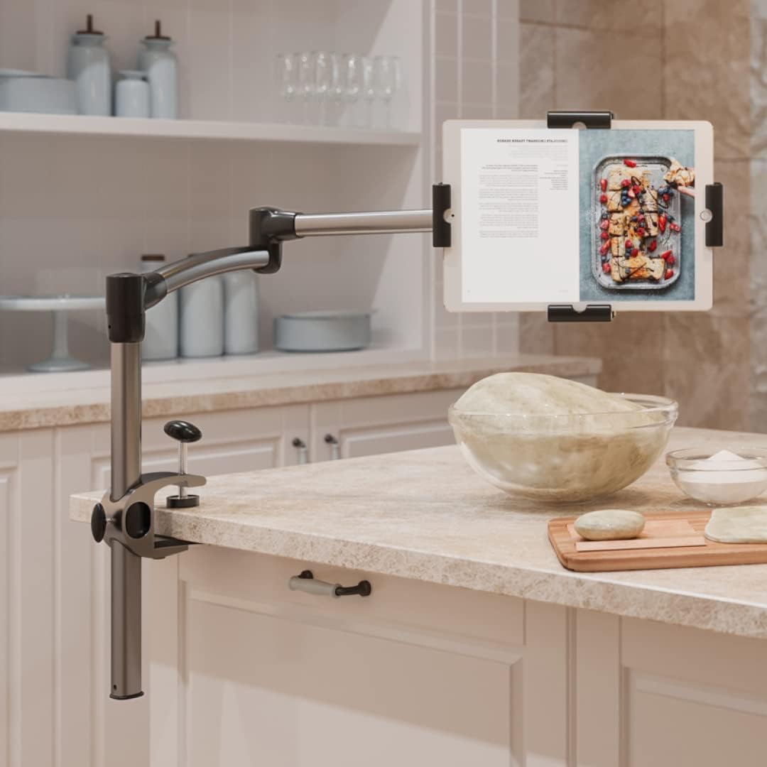 LEVO Deluxe Table Clamp for All Best Tablet PCs, iPads, iPad Mini, New iPad Pro, Galaxy, Nexus, Xoom, Surface Pro, Miix, Nook, Fire, and Other Tablets and e Readers Gunmetal Color - G2