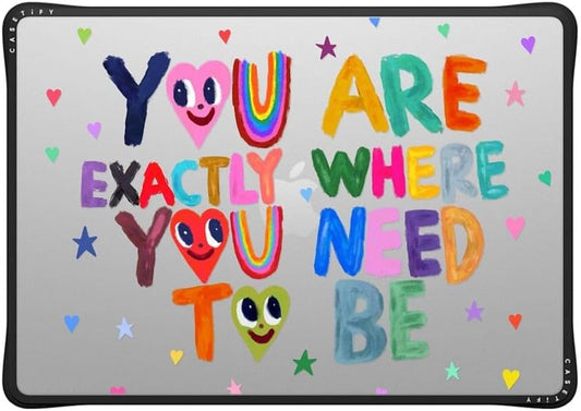 CASETiFY Impact MacBook Air 15" (M2-M4) Case [Cushioned Impact Corners/Scratch-Resistant/Anti-Slip Grip] - You are Exactly Where You Need to be - Clear Black