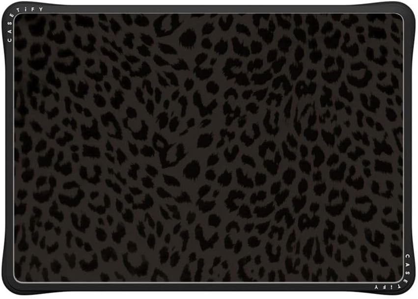 CASETiFY Impact MacBook Air 13" (M1/Intel) Case [Cushioned Impact Corners/Scratch-Resistant/Anti-Slip Grip] - Leon Leopard - Clear Black