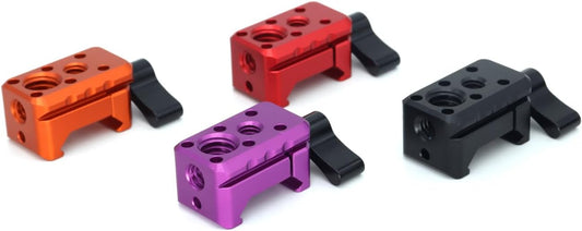 NATO Clamp Adapter,NATO Rail Lock Clamp Mount Quick Release with 1/4" 3/8" ARRI Thread for Camera Cage Handle Monitor LED Light Microphone Cold Shoe Magic Arm (Purple)