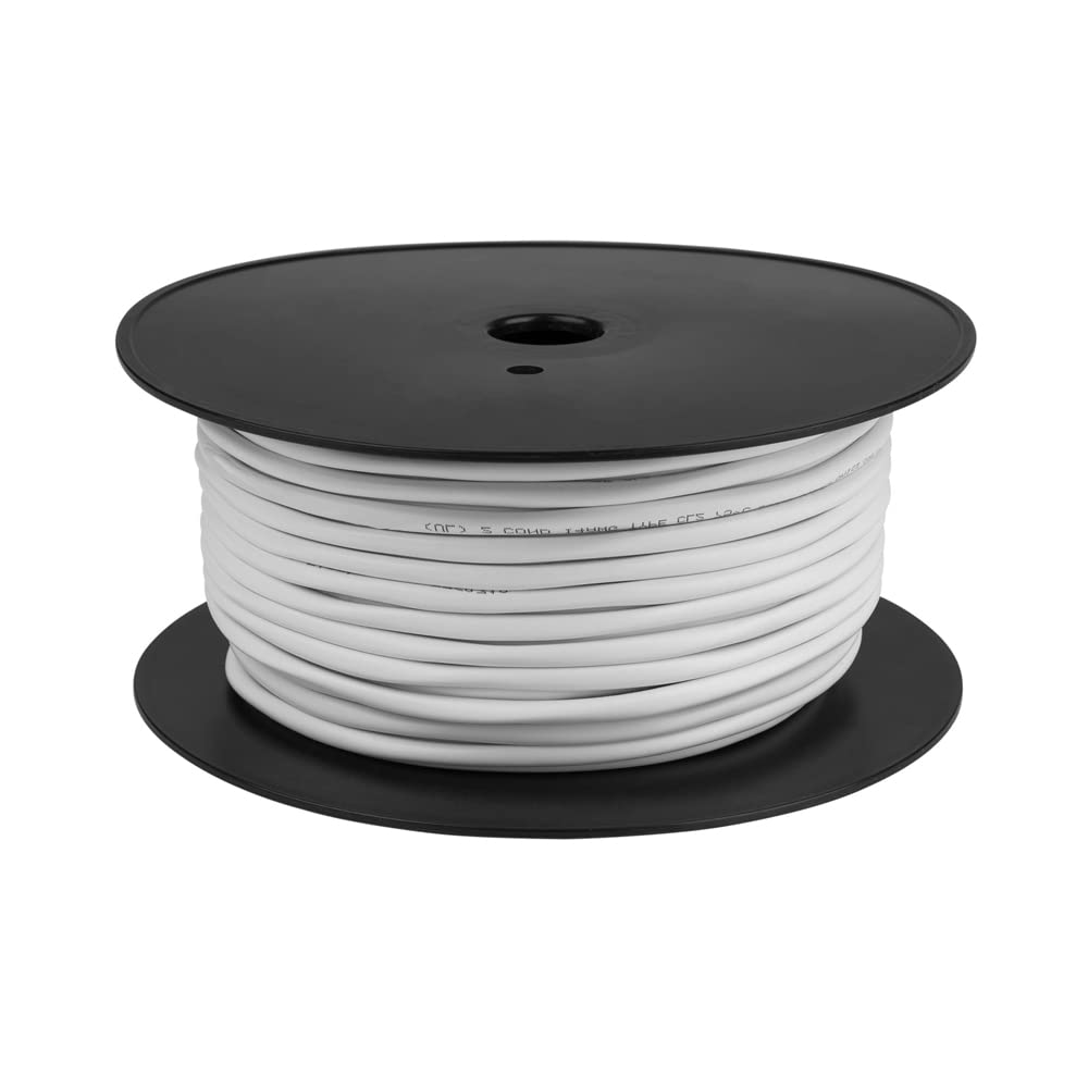 Speaker Wire - 99.9% Oxygen Free Copper – ETL Listed & CL3 Indoor Speaker Cable (16/2White, 100FT)