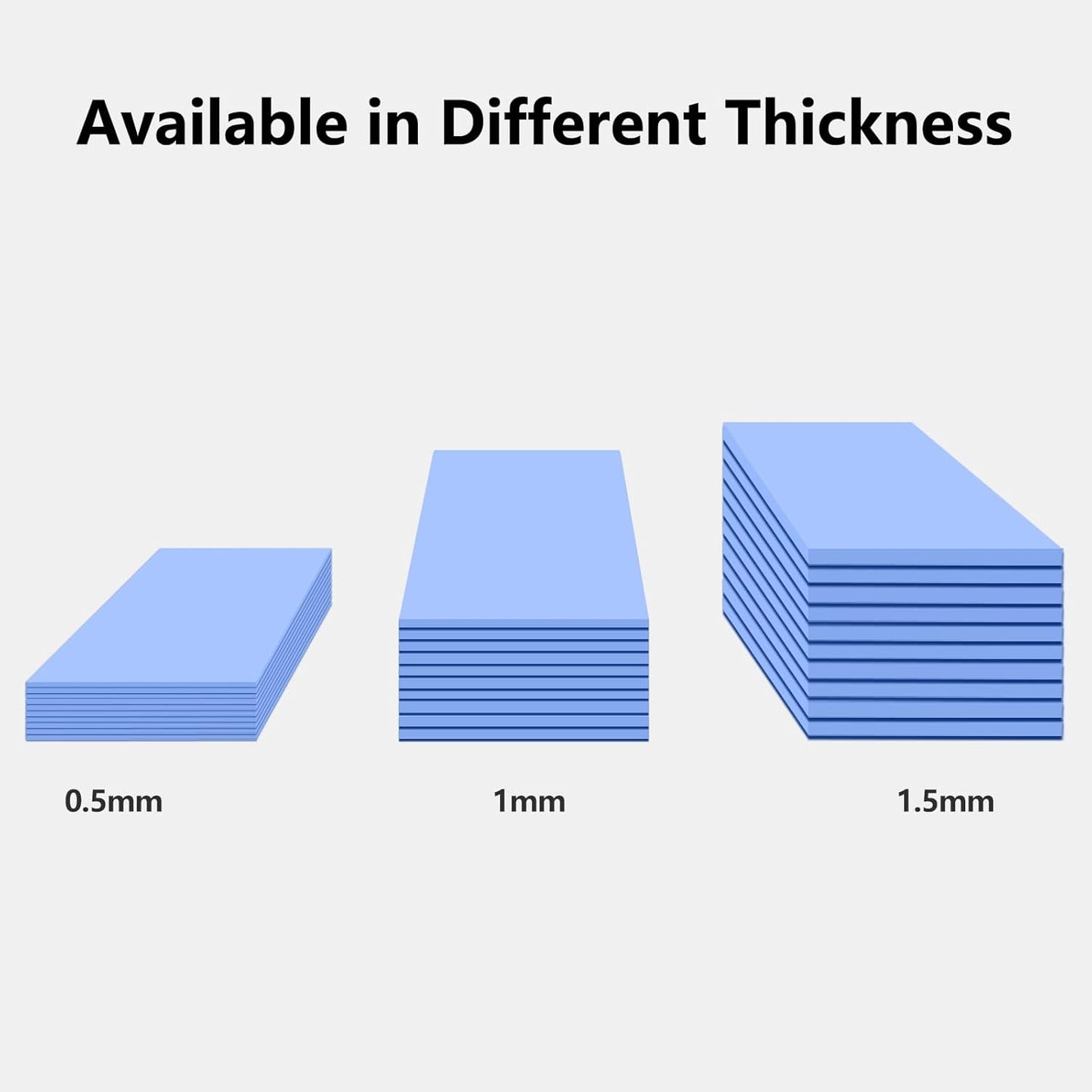 UCEC 30PCS Silicone Thermal Pads GPU, Reusable CPU Thermal Pad GPU Thermal Pads SSD Thermal Pad, Conductive Heatsink 0.5/1.5/ 1mm Thermal Pad for Chip LED IC Heat Conduction, Blue