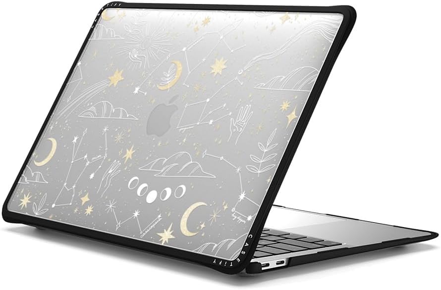 CASETiFY Impact MacBook Air 13" (M1/Intel) Case [Cushioned Impact Corners/Scratch-Resistant/Anti-Slip Grip] - Stargazing - Clear Black