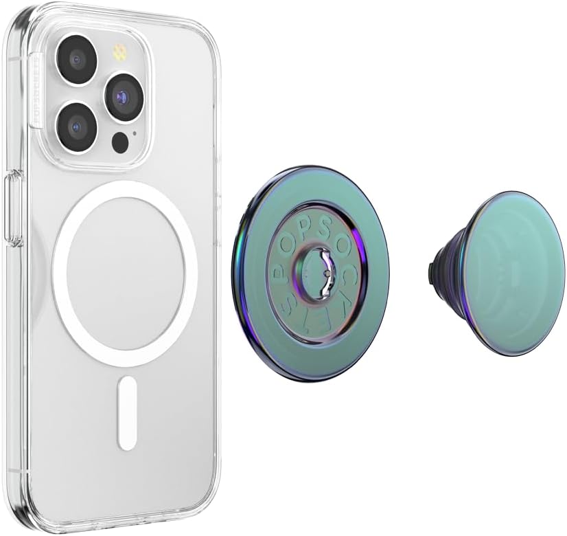 PopSockets Phone Grip for MagSafe with Kickstand, Magnetic Stand, Swappable Top, Secure Hold for iPhone MagSafe Cases, Phone & Tablet Grip - Nightshade