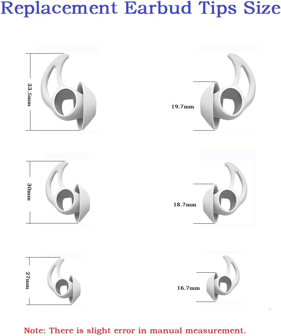 Silicone Earbud Tips 3 Pairs Small Eartips Compatible with Bose QuietComfort Earbuds and Sport Earbuds