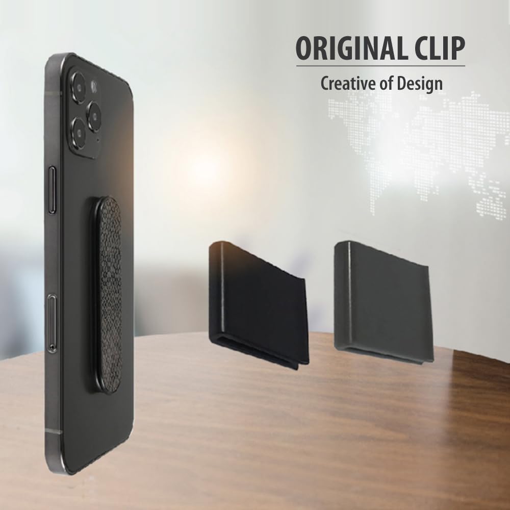 Momostick Flatstick, Cell Phone Finger Grip Strap Holder for Hand, Cell Phone Stand, New Slim Finger Loop Selfie Grip Compatible with Most Smartphones