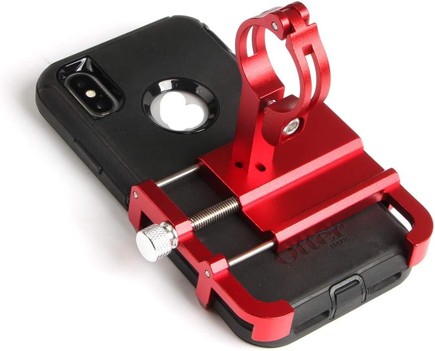 GUB Thick Case Design Bike & Motorcycle Phone Mount Handlebar Holder Adjustable Compatible with iPhone XR Xs 7s 8 Plus,Compatible with SamsungS7/S6/Note5/4,Any Cell Phones with Thick Phone Case (red)