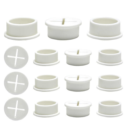 Desk Grommet, 1 in 25 mm Silicone Rubber Grommets, White Desk Hole Cover for Cables, Flexible Wall Cord Pass Through Grommet for Office Table Computer Home Furniture Wire Organizer-15 Pcs