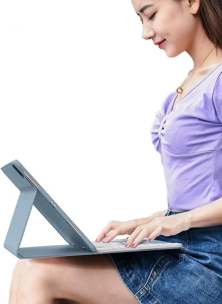 for iPad mini 5th Generation/iPad mini 4 Keyboard Case with Mouse and Rainbow Backlit Detachable Bluetooth Keyboard Cover,Pink