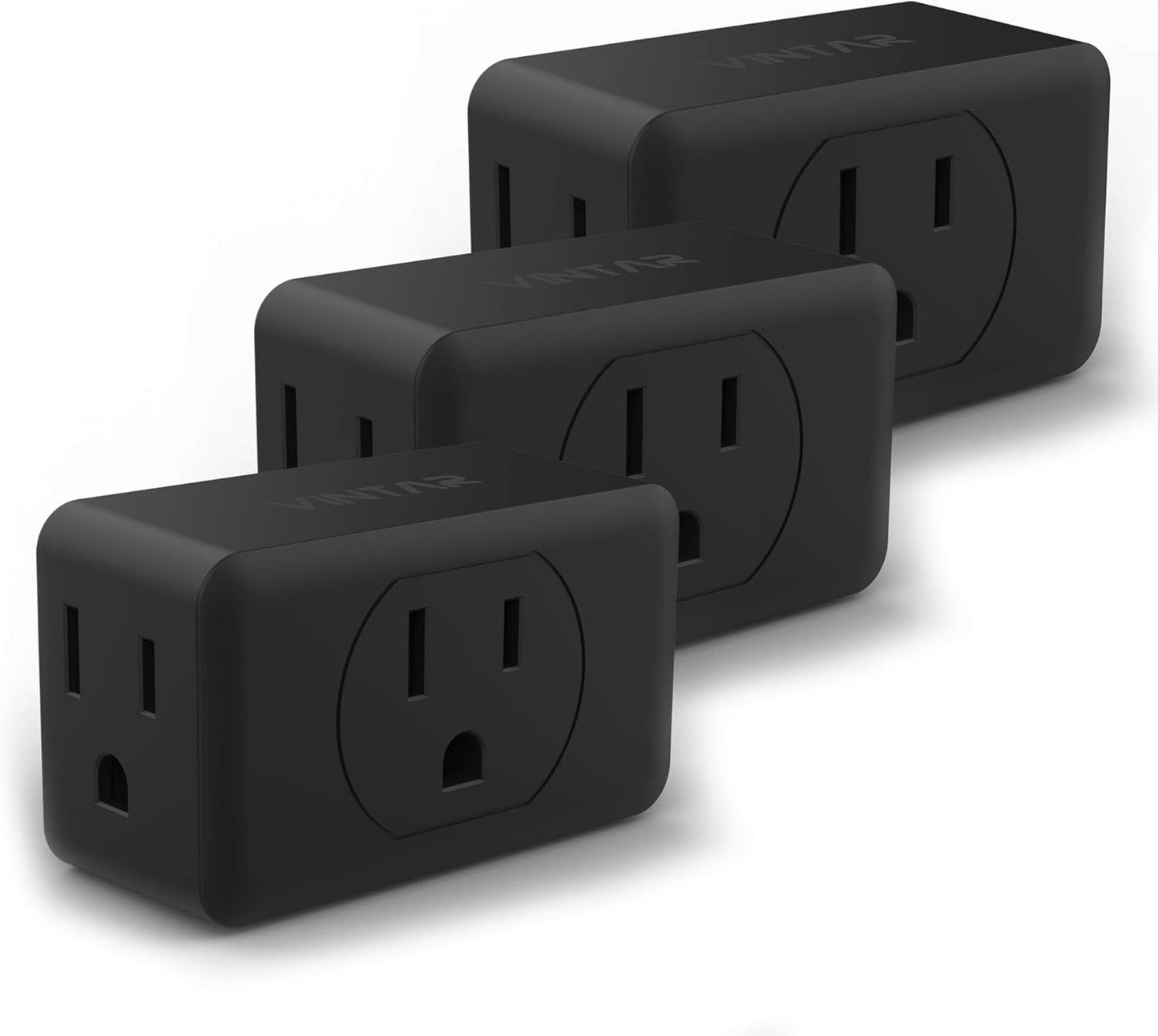 VINTAR 3 Pack Multi Plug Outlet Extender, Adapter, Splitter, Black, Type A, 125V, 15A, ETL Certified