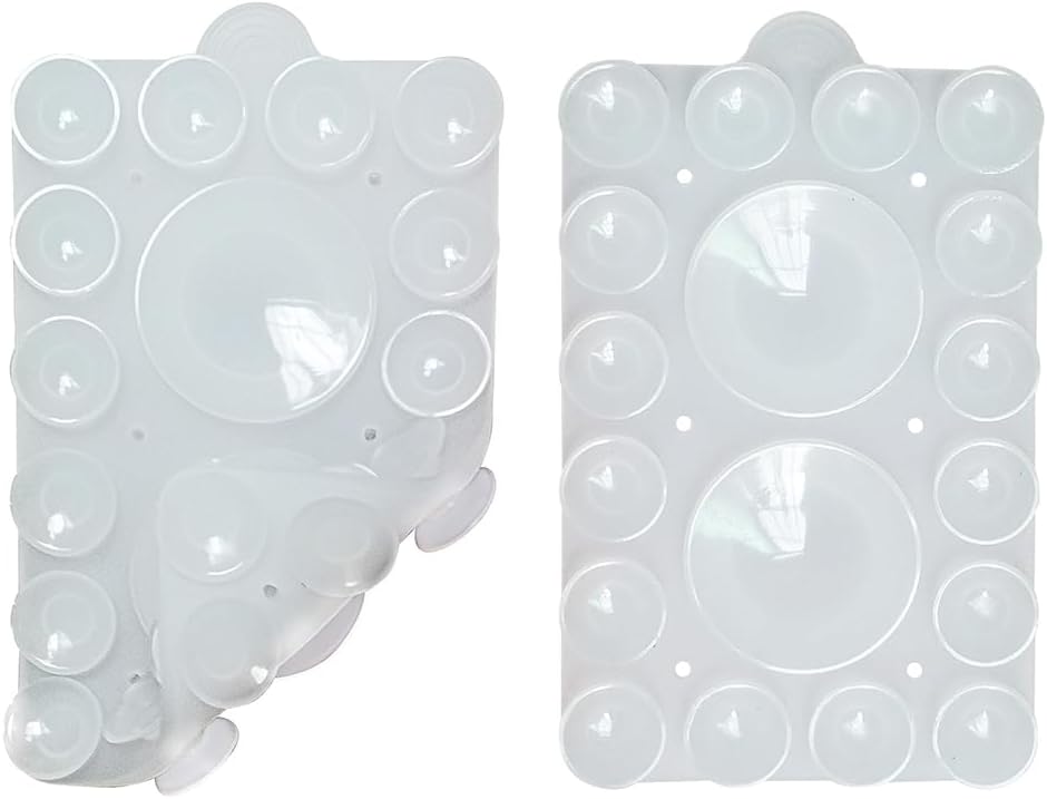 ZYCCER Double Sided Silicone Suction Phone Holder Mount,Compatible with iPhone and Android Cases Hands-Free Mirror Shower Phone Mount Strong Grip Holder (Transparent, Double Sided 2PCS)