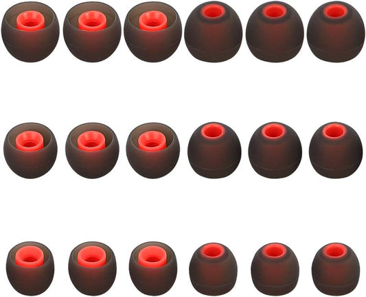Silicone Replacement Earbud Tips Ear Tips Fit Most in-Ear Earbuds(Inner Hole 3.8mm -5.1mm) Headphone Earbud Covers Eartips 9 Pairs S M L