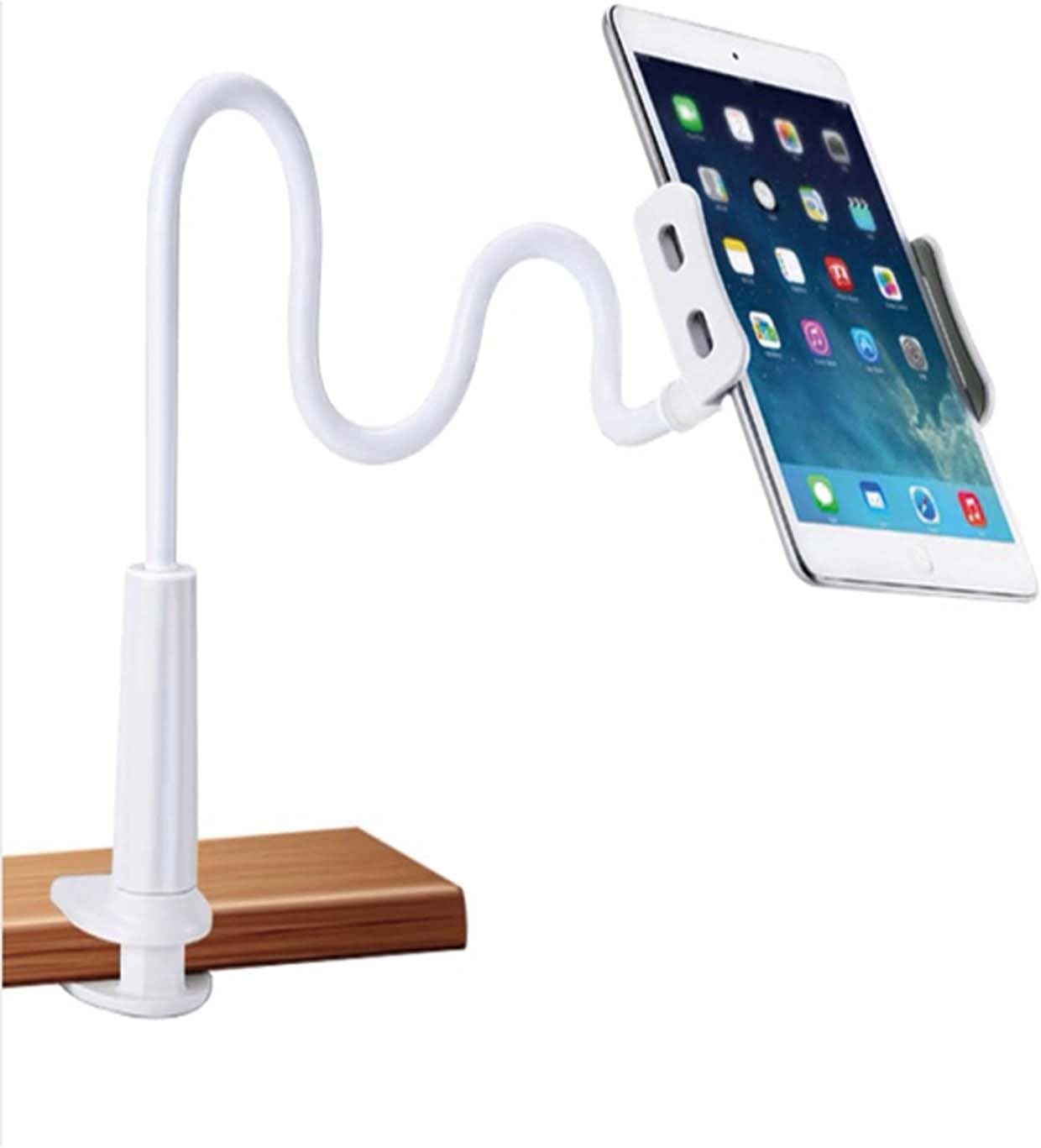 Phone Holder,gooseneck Phone Holder,360° Rotate Support Rod One-Hand Adjustable Cell Phone Holder,for Desk Headboard Nightstand. (White)