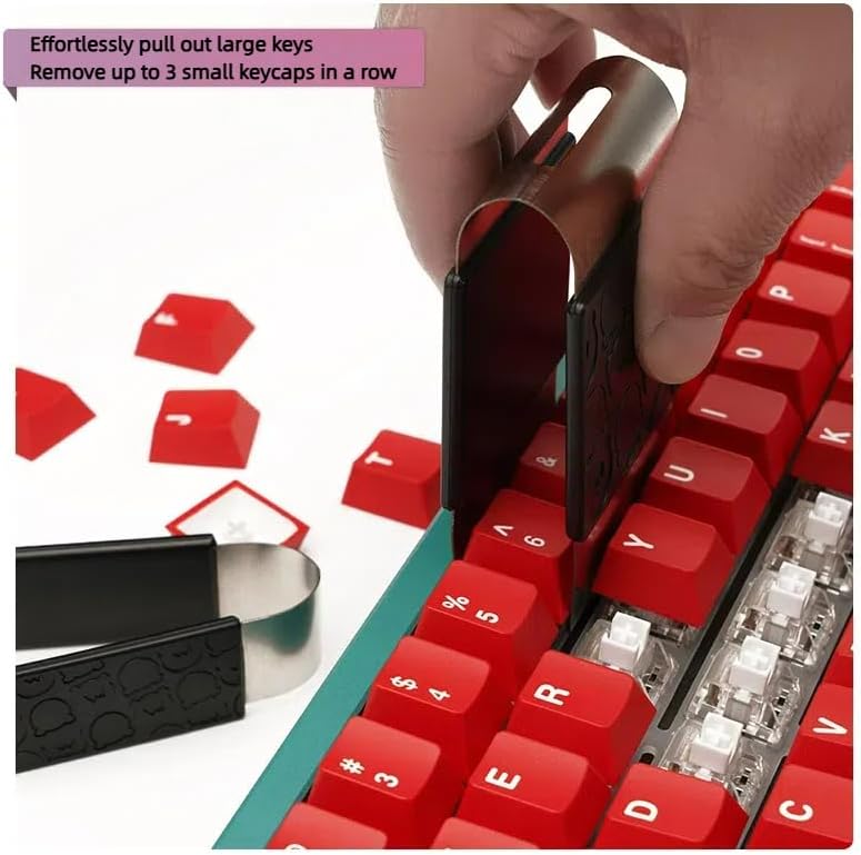 MELETRIX WS Keycap Puller, Metal Keycap Remover Key Cap Removal Tool for Mechanical Keyboard Removing Fixing Tools 1U 3U Size (S+L)