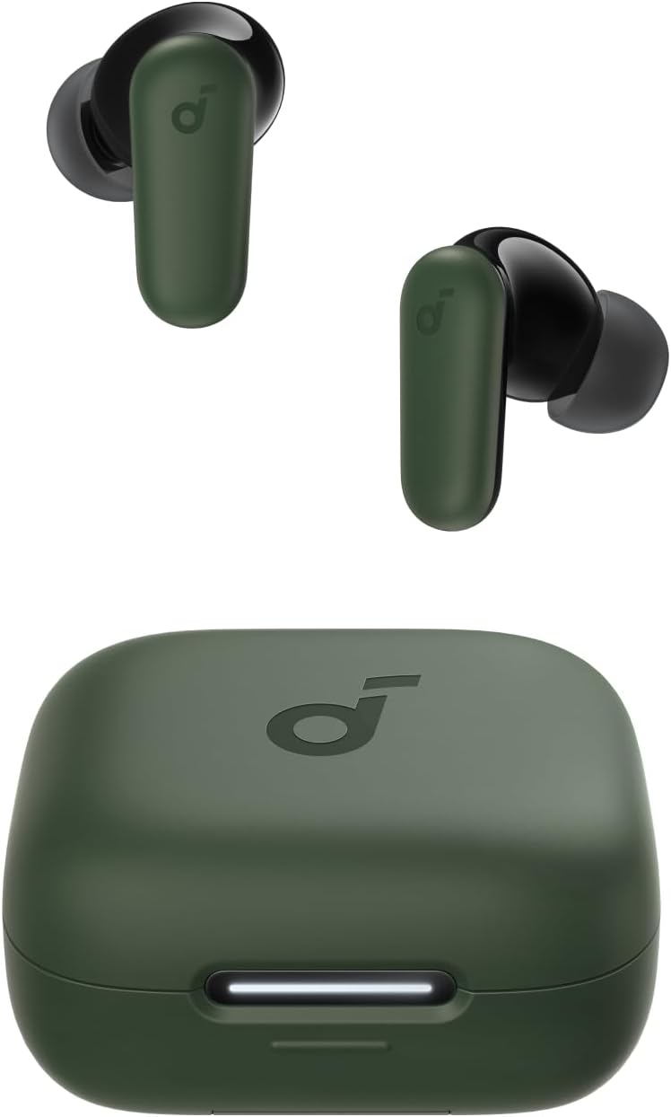 Soundcore P30i by Anker Noise Cancelling Earbuds, Strong and Smart Noise Cancelling, Powerful Bass, 45H Playtime, 2-in-1 Case and Phone Stand, IP54, Wireless Earbuds, Bluetooth 5.4 (Green)