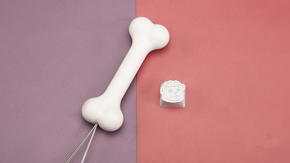 FKZ Keycap Puller,Custom Mechanical Keyboard Keycap Removal Tool for Cherry MX, Outemu, Kailh Switches - QWERTY USB-C Keyboard DIY Accessory (Bone)