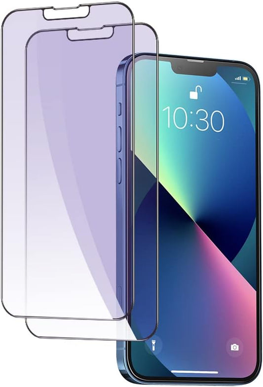 PERFECTSIGHT 2 Pack Anti Blue Light Screen Protector Compatible with iPhone 14 Plus, iPhone 13 Pro Max, [Eye Protection Relieve Eye Strain] HD Clear Blue Light Blocking Tempered Glass