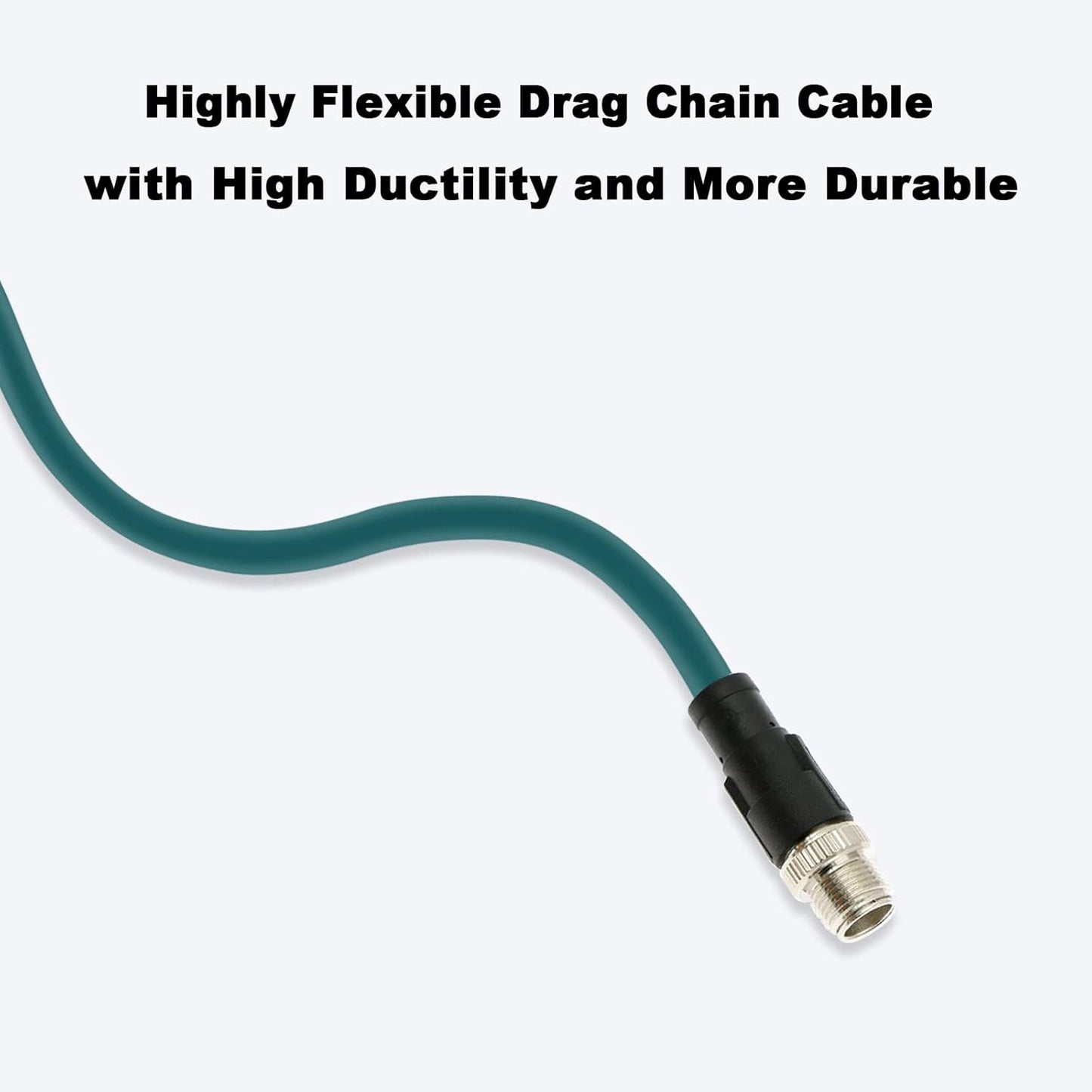 Alvin's Cables M12 8 Pin Male to RJ45 Shielded Ethernet Cable M12 X Coded 8 Position Cat6a Cable for Cognex Industrial Camera 10M/32.8ft