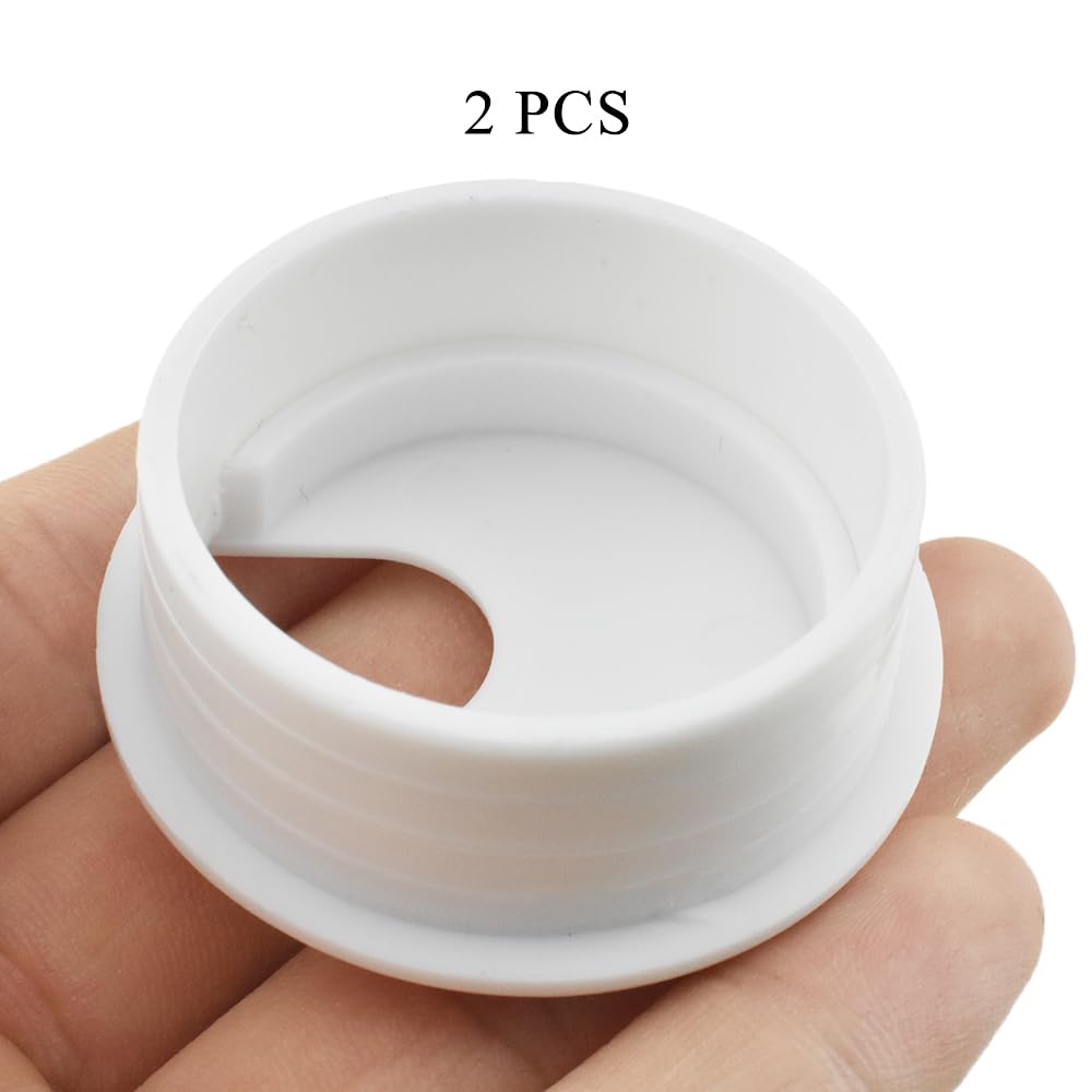 HAHIYO 2Pcs 1.77Inch/45mm White ABS Plastic U-Shaped Desk Grommet Wire Grommet Cable Management Cord Hole Cover Desk Wire Hole Insert Wire Organizer for Computer Office Home School Equipment Systems