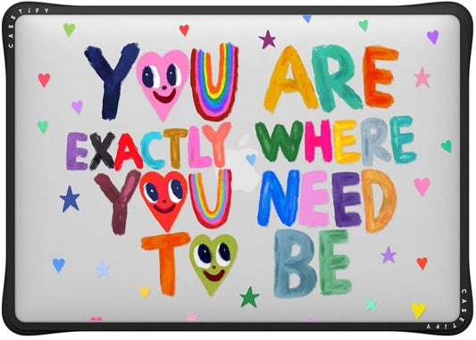 CASETiFY Impact MacBook Air 13" (M1/Intel) Case [Cushioned Impact Corners/Scratch-Resistant/Anti-Slip Grip] - You are Exactly - Clear Black