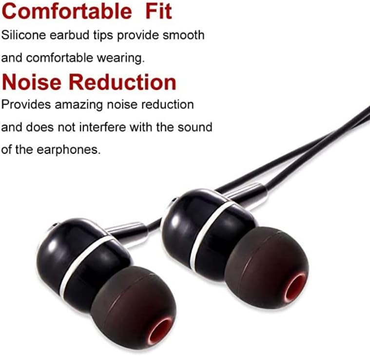 Silicone Replacement Earbud Tips Ear Tips Fit Most in-Ear Earbuds(Inner Hole 3.8mm -5.1mm) Headphone Earbud Covers Eartips 9 Pairs S M L