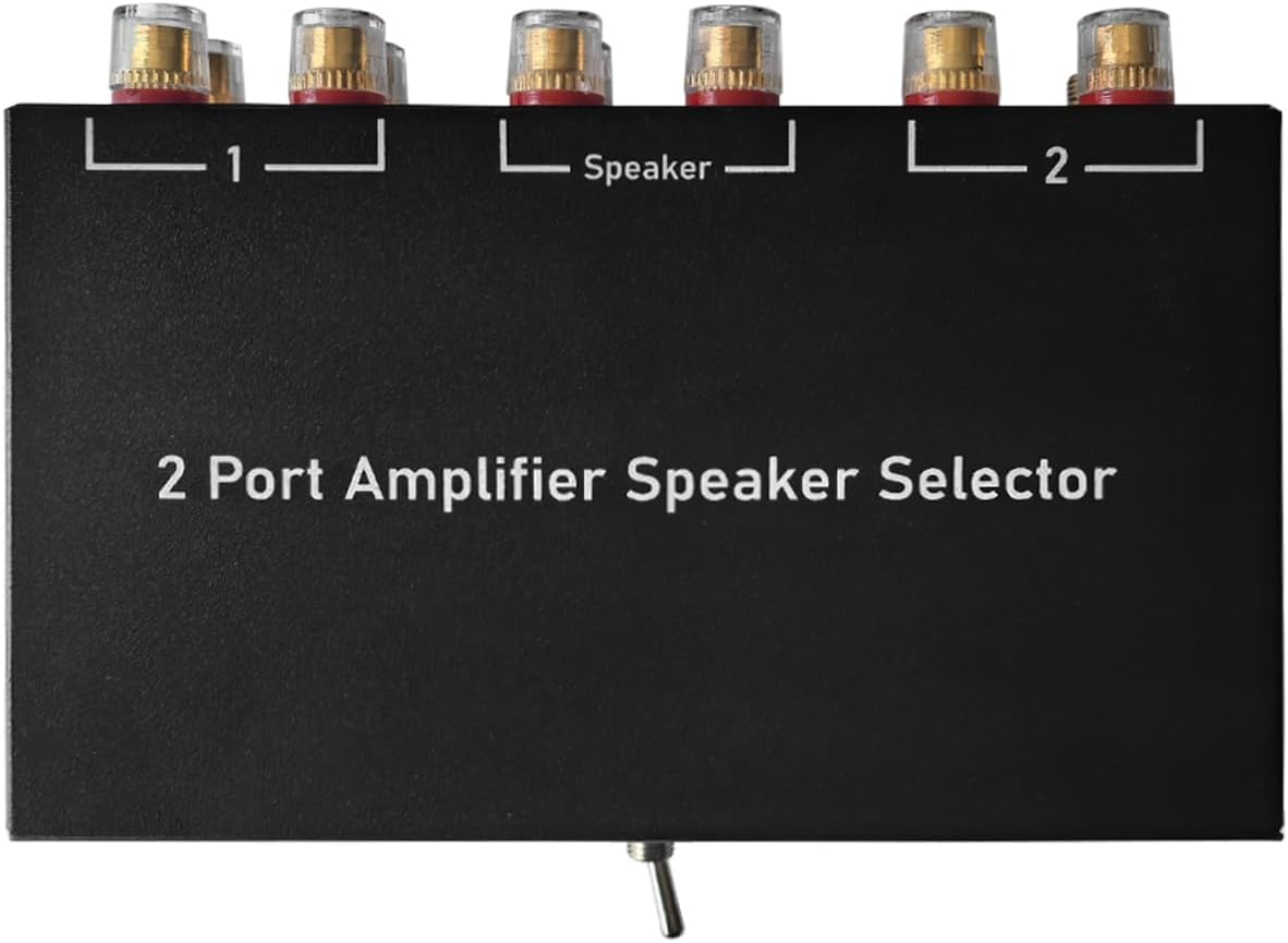 Y.D.F 2 Port Amplifier Speaker Selector, 2(1)-in-1(2)-Out Amp Speaker Switcher Selector, AMP A/B Switch Splitter 2-Way Loudspeaker Control Combiner Box